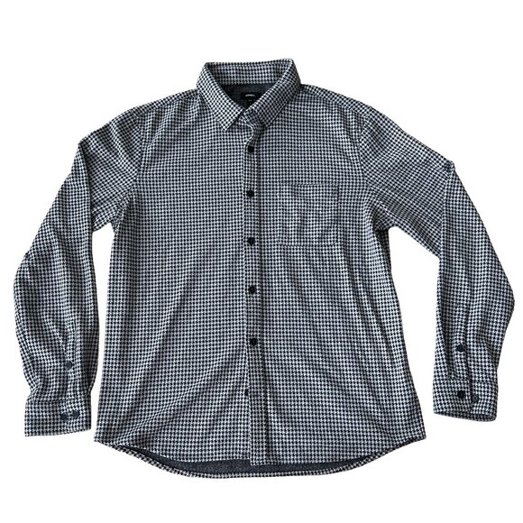Express Houndstooth Stretch Button-Down Shirt Men's Large - Picture 1 of 7